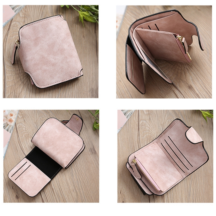 Vintage Nubuck Leather Ladies Wallet: Multi-Card Coin Purse Clutch, Short Type 5 Vintage Nubuck Leather Ladies Wallet: Multi-Card Coin Purse Clutch, Short Type - Image 5