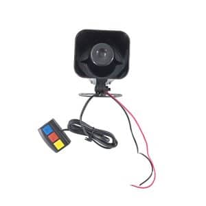 30W Car Motorcycle Speaker with Three Voice Alarm System | 12V Square Design