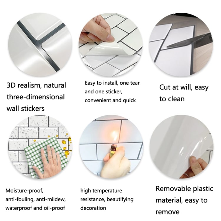 3D Crystal Epoxy Self-Adhesive Bathroom Tile Sticker - Easy Simulation Wall Application 3 3D Crystal Epoxy Self-Adhesive Bathroom Tile Sticker - Easy Simulation Wall Application - Image 3