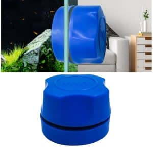 Blue aquarium magnet cleaner designed for removing algae from glass surfaces.
