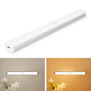 LED Motion Sensor Light Strip for Cabinets, USB Rechargeable, Long & Slim
