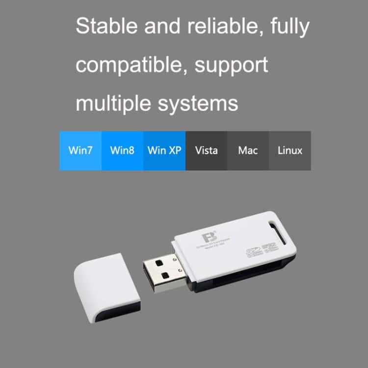 USB 2 in 1 Computer Card Reader for FB FB-360, 5 PCS - Fast Data Transfer 4 Modern Driver Universal Compatibility For Windows 7, 8, Xp, Vista, Mac, Linux Systems.