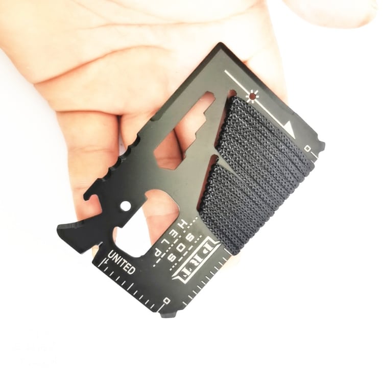 14-In-1 Stainless Steel Outdoor Survival Tool Card With Rope - Ultimate Compact Multi-Function Helper 5 14-In-1 Stainless Steel Outdoor Survival Tool Card With Rope - Ultimate Compact Multi-Function Helper - Image 5