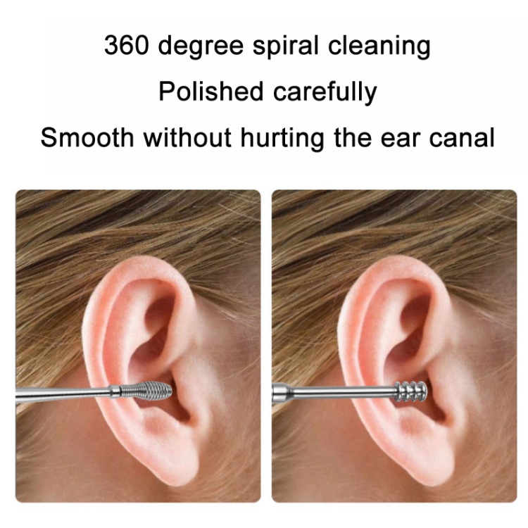 Precision 6-in-1 Stainless Steel Ear Pick - Portable Spring Spiral Design 3 Precision 6-In-1 Stainless Steel Ear Pick - Portable Spring Spiral Design - Image 3
