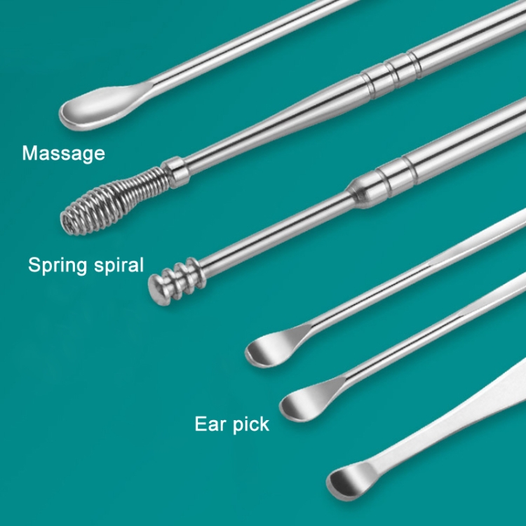 Precision 6-in-1 Stainless Steel Ear Pick - Portable Spring Spiral Design 5 Precision 6-In-1 Stainless Steel Ear Pick - Portable Spring Spiral Design - Image 5