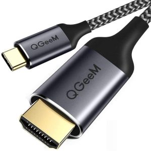 QGeeM USB C to HDMI Cable - High-Definition Video Output for All Devices