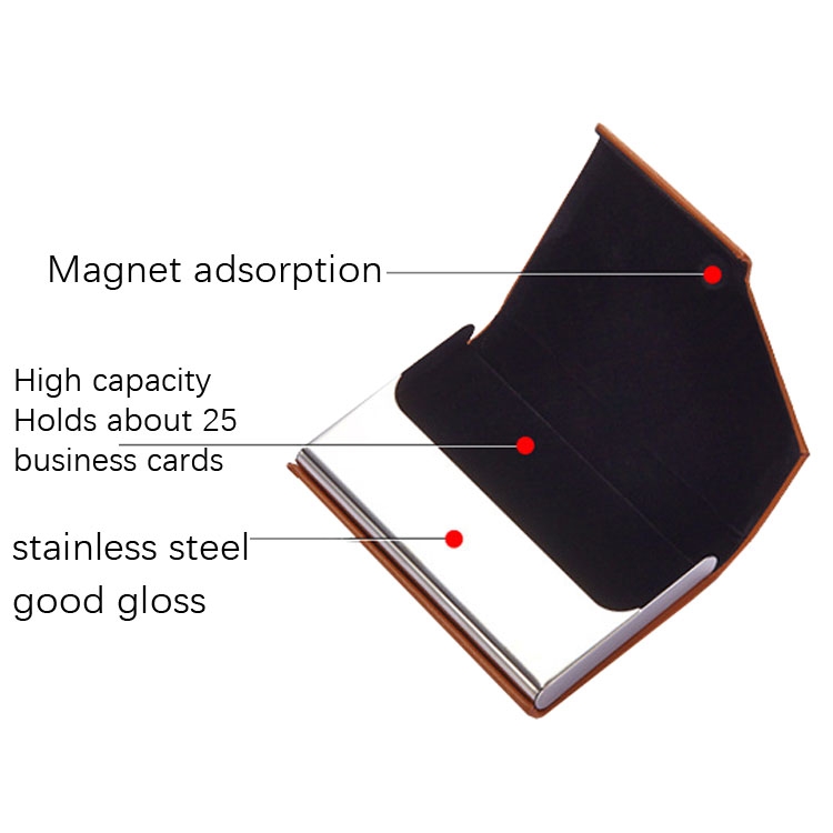 Stylish Men's Leather Business Card Holder with Stainless Steel Clamp 3 Stylish Men'S Leather Business Card Holder With Stainless Steel Clamp - Image 3