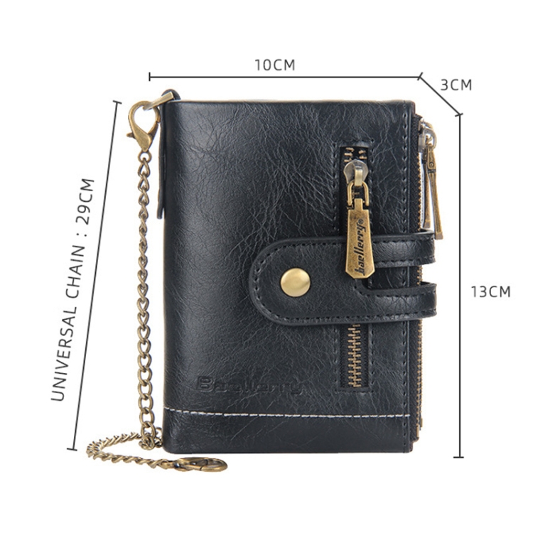 Baellerry Men's Double-Zip Tri-Fold Short Wallet - Stylish & Functional 3 Baellerry Men'S Double-Zip Tri-Fold Short Wallet - Stylish &Amp; Functional - Image 3