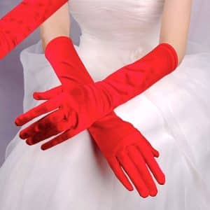 Vintage Satin Long Bride Gloves for Wedding Dress - Sunscreen Protected, 1 Pair
