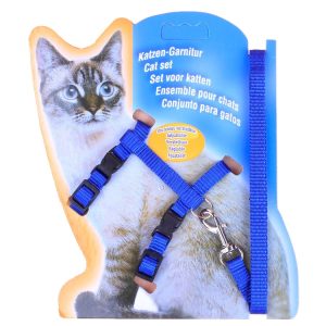 Secure Your Pet in Style with Nylon Cat Leash & Chest Strap Combo
