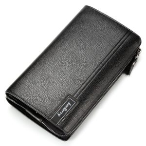 Baellerry Men's Leather Clutch Wallet - Stylish Business & Casual Zipper Design