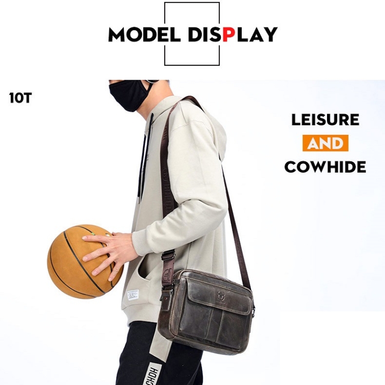 BULL CAPTAIN Leather One Shoulder Bag: Stylish Double Layer Messenger for Men 6 Bull Captain Leather One Shoulder Bag: Stylish Double Layer Messenger For Men - Image 6