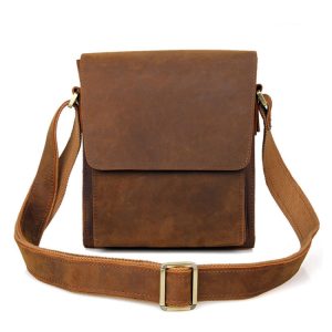 Vintage Crazy Horse Leather Men Shoulder Bag - Stylish & Practical Messenger Bag