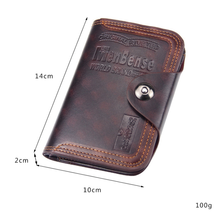 Menbense Magnetic Buckle Large Capacity 3-Fold Male Wallet 2 Menbense Magnetic Buckle Large Capacity 3-Fold Male Wallet - Image 2