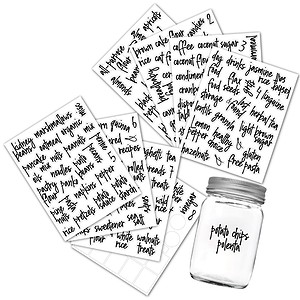 Potato chips, polenta, handwritten recipe cards, kitchen organization, meal planning, grocery list, food storage, culinary notes, food ingredients, cooking ideas, household management.