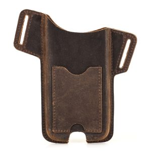 Crazy Horse Leather Large Screen Phone Holster - Secure & Stylish Device Holder