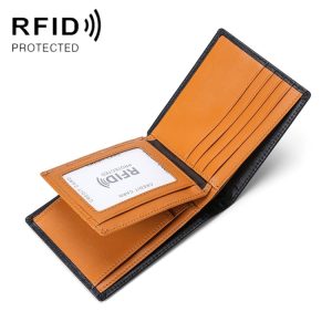 Secure your essentials with TP-215 RFID Leather Tri-fold Wallet. Stylish & safe!
