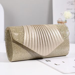 Chic Square Pleated Evening Bag for Bridesmaid, Wedding, Banquet • Elegant & Stylish