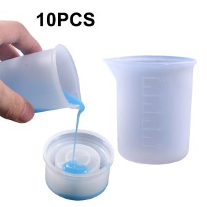 10-Piece Crystal Epoxy Measuring Cup Set - 100ml with Scale