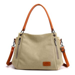 Stylish T-1983 Canvas Shoulder Bag for Women - Spacious & Chic Design!