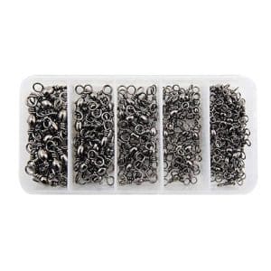 115 PCS Stainless Steel Fishing Character Ring Set - Durable Three-Pronged Swivel