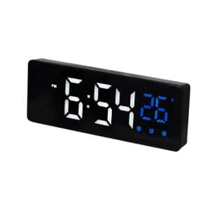 Voice-activated LED Clock with Mute, Date & Temp Display - Modern Electronic Design