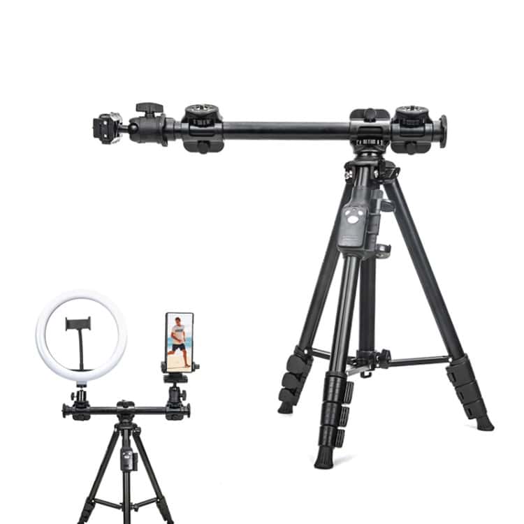 YUNTENG 6109 Overhead Camera Tripod - Perfect Stand for Phone Live Streaming 1 Zoomable Photography And Videography Tripod With Smartphone Holder And Led Ring Light For Content Creation And Live Streaming.