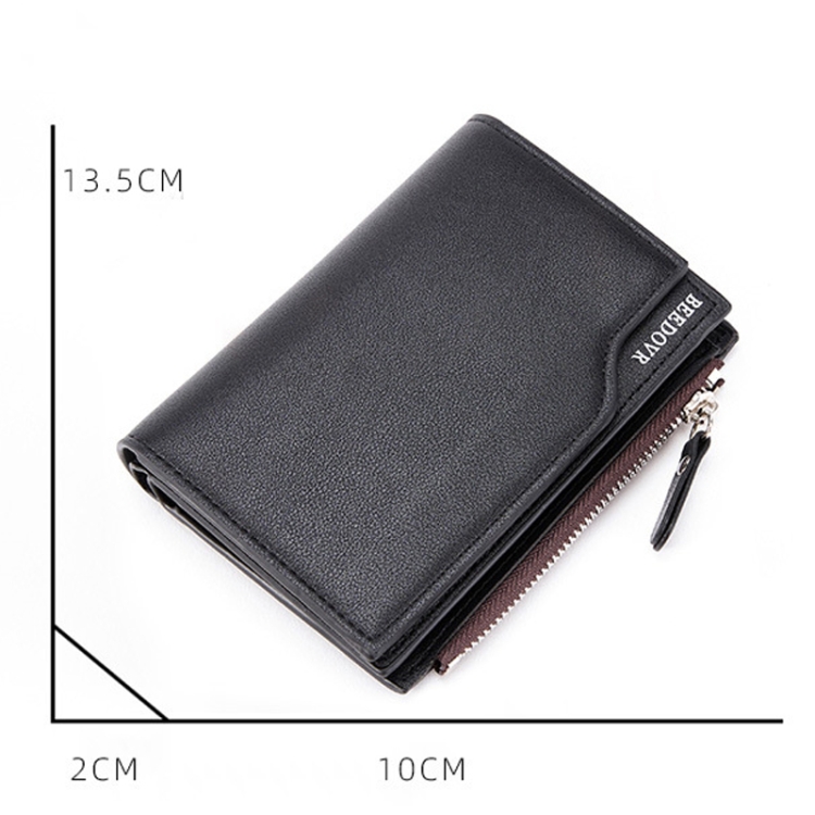 BEEDOVR 9902 Men's Short Wallet - Multi-card Zipper ID Bag - Stylish and Functional 3 Beedovr 9902 Men'S Short Wallet - Multi-Card Zipper Id Bag - Stylish And Functional - Image 3