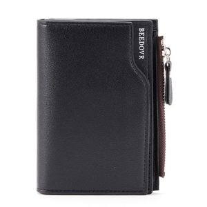 BEEDOVR 9902 Men's Short Wallet - Multi-card Zipper ID Bag - Stylish and Functional