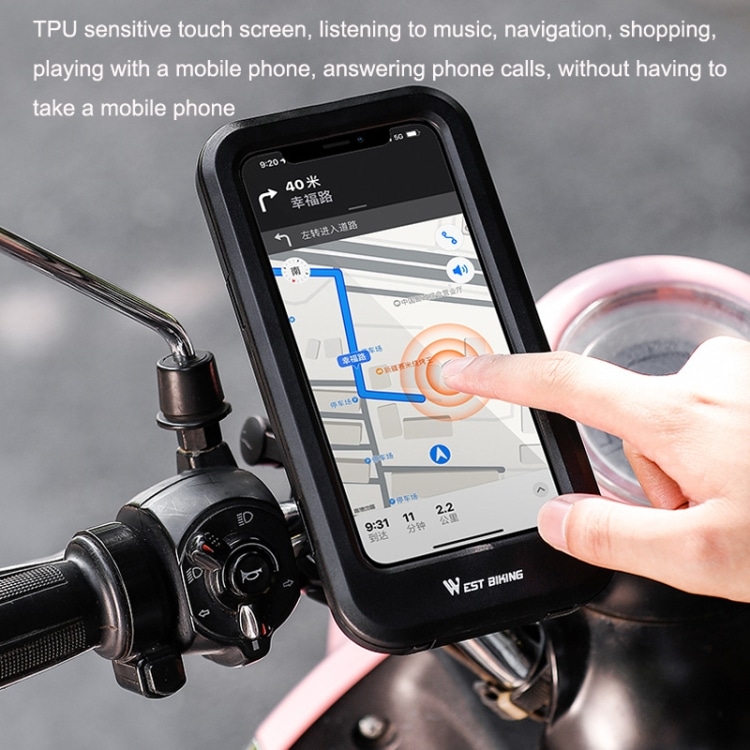 WEST BIKING Waterproof Phone Bracket for Shockproof Bicycle Riding 5 West Biking Waterproof Phone Bracket For Shockproof Bicycle Riding - Image 5