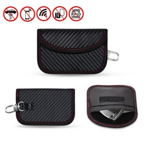 Protective Car Key Cover Case with Carbon Fiber Design, Easy Installation, Durable Material, and Secure Fit for Automobiles.