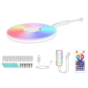 3m Bluetooth Music Neon Light Strip – 16 Million Colors, DIY, USB-Powered