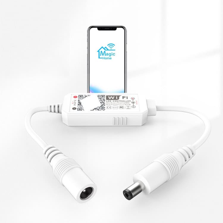 WiFi-Enabled Smart LED Low Voltage Lamp for Monochrome Lighting 5 Wifi Led Controller Connected To Smartphone For Smart Home Automation, Enabling Remote Control And Smart Lighting Integration. Perfect For Enhancing Home Security And Convenience.