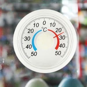 Simple Pointer Winter & Summer Thermometer for Round Plastic Doors & Windows