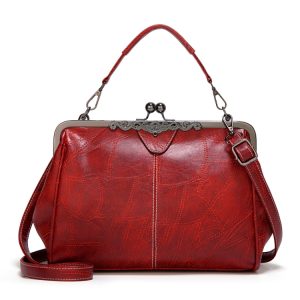 Vintage Leather Crossbody Bag with Adjustable Buckle - Stylish & Functional