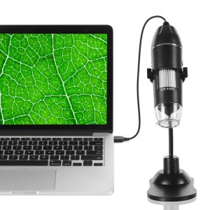 USB Digital Microscope 50X-1000X: LED Light, Portable & Handheld w/ Hose Stand