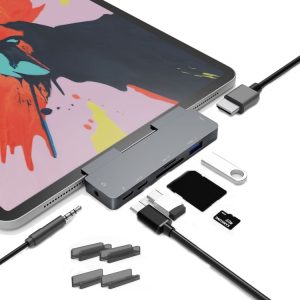 Ultimate 7-In-1 iPad Pro Dock: HDMI 4K, Audio, SD/TF, USB 3.0, USB-C, PD