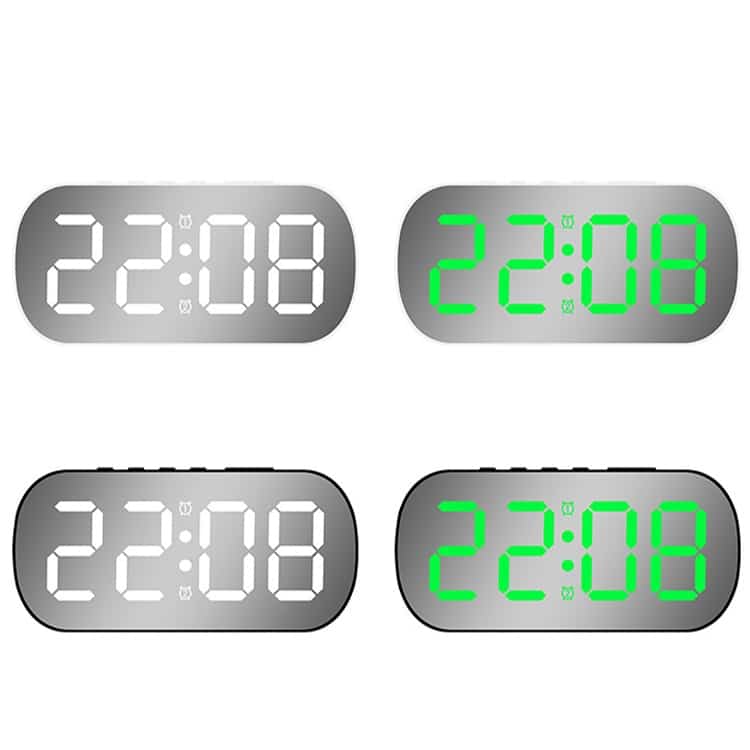 Sleek LED Mirror Alarm Clock - Desktop Temperature Display, Digital, Modern 2 Sleek Led Mirror Alarm Clock - Desktop Temperature Display, Digital, Modern - Image 2
