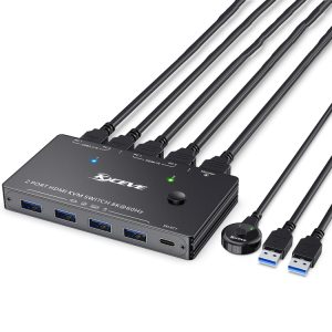 USB3.0 HDMI KVM Switch for Sharing U Disk & Printer between 2 PCs