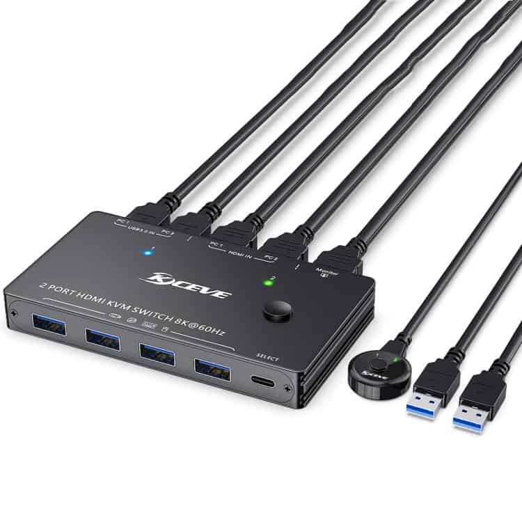 USB3.0 HDMI KVM Switch for Sharing U Disk & Printer between 2 PCs 1 Usb3.0 Hdmi Kvm Switch For Sharing U Disk &Amp; Printer Between 2 Pcs