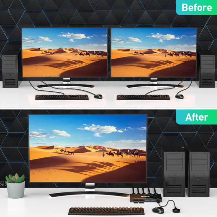 USB3.0 HDMI KVM Switch for Sharing U Disk & Printer between 2 PCs 7 Usb3.0 Hdmi Kvm Switch For Sharing U Disk &Amp; Printer Between 2 Pcs - Image 7