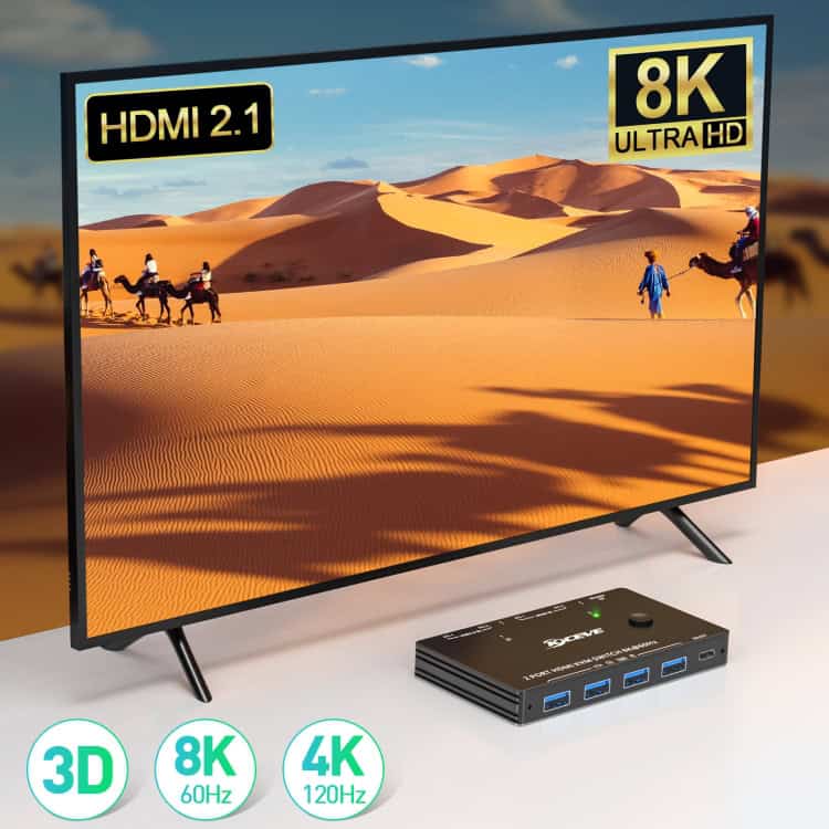 USB3.0 HDMI KVM Switch for Sharing U Disk & Printer between 2 PCs 9 Usb3.0 Hdmi Kvm Switch For Sharing U Disk &Amp; Printer Between 2 Pcs - Image 9