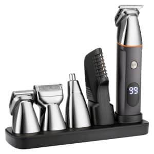 5-in-1 Haircut & Shaving Set with Digital Display - Electric Nose Hair Trimmer