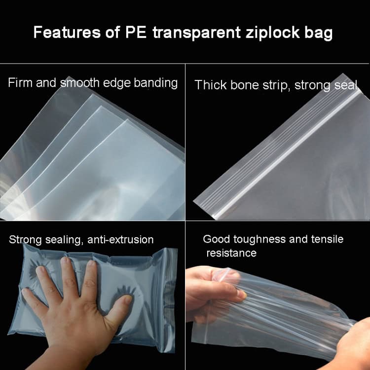 100pcs Thickened Ziplock Bags - Keep Items Fresh & Organized - Transparent 4 Pe Transparent Ziplock Bag Features With Strong Sealing, Thick Bone Strip For Durability, And Excellent Tear Resistance, Ideal For Packaging And Storage Solutions.