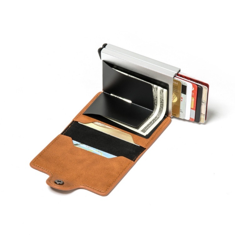RFID Metal Card Holder: Automatic Pop-up Wallet for Credit & Bank Cards 4 Rfid Metal Card Holder: Automatic Pop-Up Wallet For Credit &Amp; Bank Cards - Image 4
