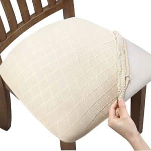 Luxury Diamond Plaid Jacquard Chair Cushion Cover - Elegant Dining Upgrade