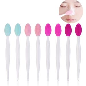 Dual-Sided Silicone Blackhead Remover Brush for Gentle Nose Cleansing