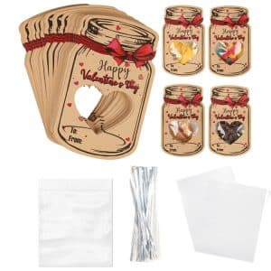 Valentine's Day Bottle Greeting Card - Holiday Gift for Kids with Messages