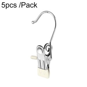 5-Pack Stainless Steel Hook Clips - Anti-Scratch Laundry Drying Holder