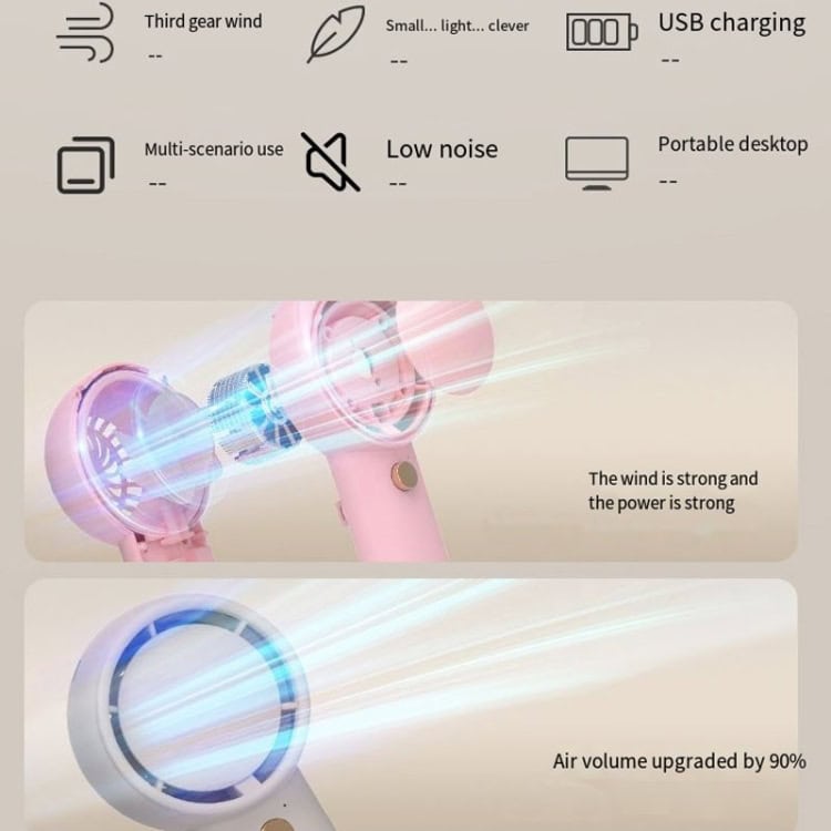 Turbo Mini Handheld Electric Fan | Portable USB Rechargeable Small Fan 4 Turbo Mini Handheld Electric Fan | Portable Usb Rechargeable Small Fan - Image 4